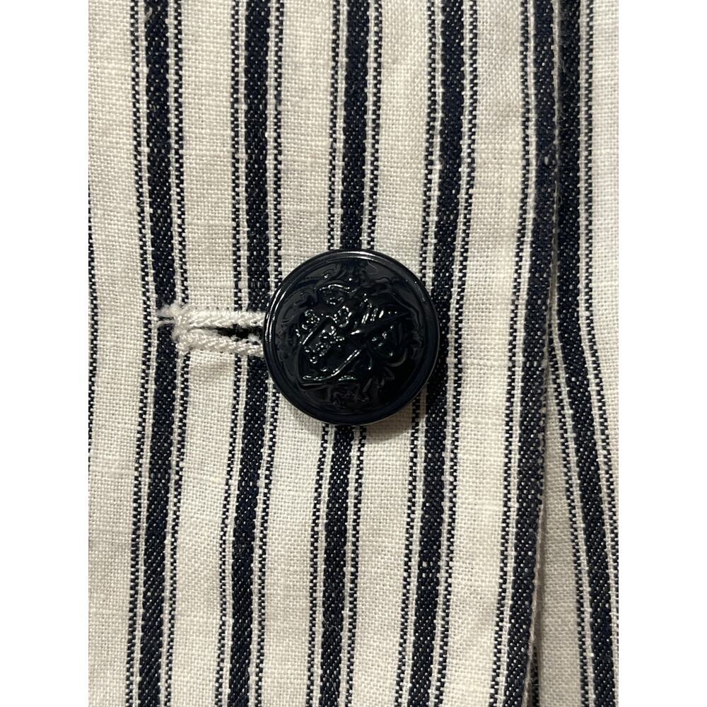GAP Jacket 6 WASHED LINEN
Unstructured STRIPED Blazer
Navy White 2-Button size 8 - Picture 5 of 9